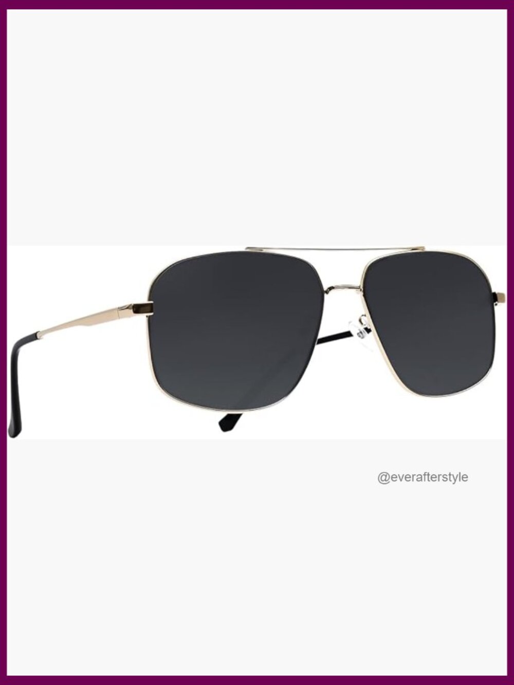 Retro Square Oversize Polarized Metal Frame Sunglasses UV400